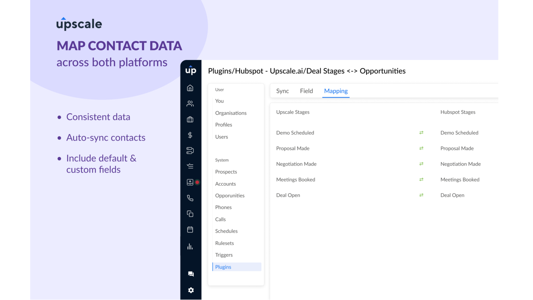Map contact data across both platforms